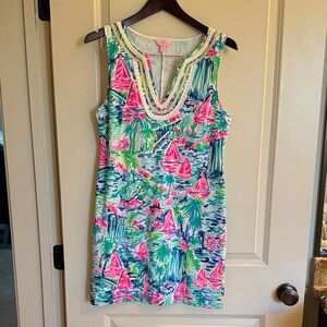 Lilly Pulitzer Vibrant Sailboat Print Mini Dress